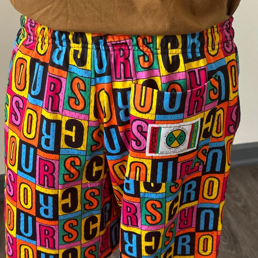 Cross Colours Y2K Block Letter Drawstring Shorts Men’s M Bold